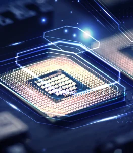 Smart microchip background on a motherboard closeup technology remix